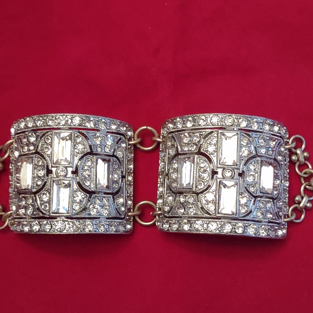J. Crew Marcasite Bracelet with Chain Link